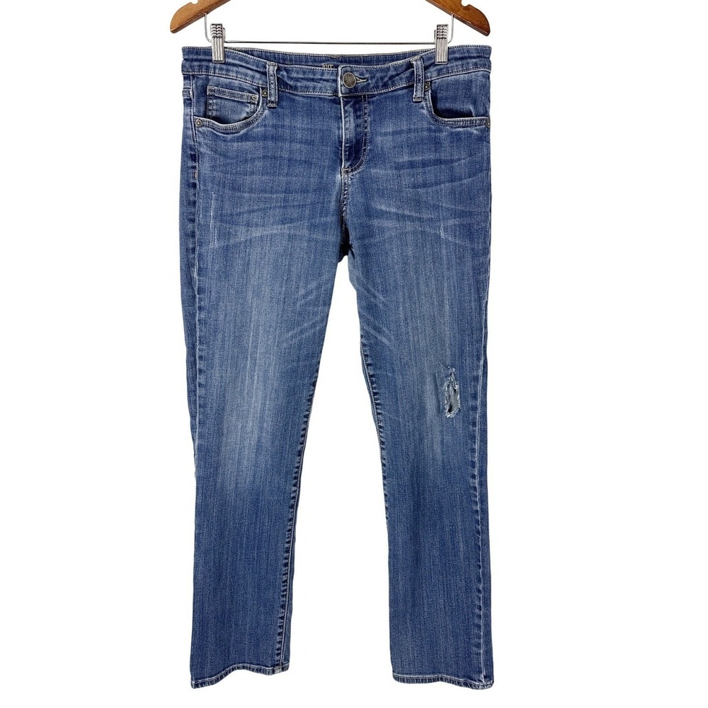 Kut from the Kloth Catherine Boyfriend Relaxed Distressed Jeans Womens Size 12